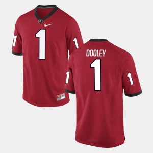 Red #1 Vince Dooley College Jersey For Men's Alumni Football Game GA Bulldogs