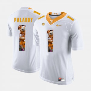 For Men's #1 Pictorial Fashion ichael Palardy College Jersey White Tennessee