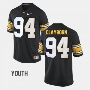 Adrian Clayborn College Jersey Youth Black Football #94 Iowa