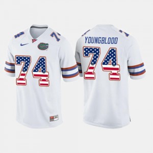 US Flag Fashion Jack Youngblood College Jersey Men's #74 White Gator