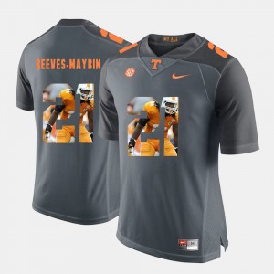 University Of Tennessee Pictorial Fashion Jalen Reeves-Maybin College Jersey Men's #21 Grey