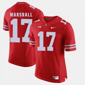 Scarlet Alumni Football Game For Men's Ohio State #17 Jalin Marshall College Jersey