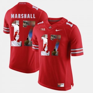 Scarlet Pictorial Fashion OSU Jalin Marshall College Jersey For Men #17