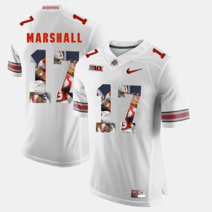 For Men White Buckeyes #17 Jalin Marshall College Jersey Pictorial Fashion