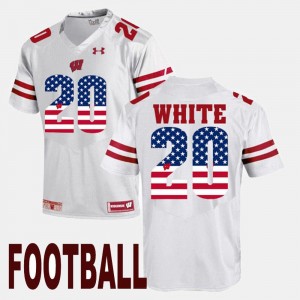 White UW Men James White College Jersey #20 US Flag Fashion