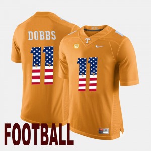 Orange US Flag Fashion Men #11 Joshua Dobbs College Jersey UT Volunteer