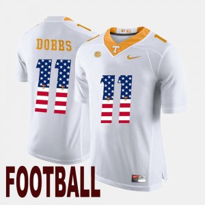 Joshua Dobbs College Jersey White US Flag Fashion #11 UT VOL For Men's