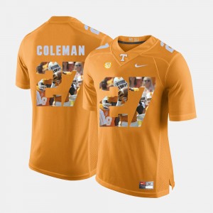 Men's Orange Justin Coleman College Jersey #27 Vols Pictorial Fashion