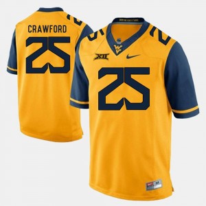 Mountaineers Gold Alumni Football Game #25 For Men Justin Crawford College Jersey