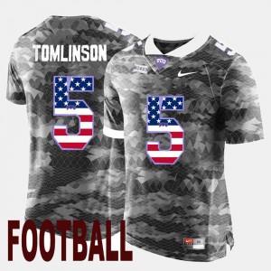 US Flag Fashion LaDainian Tomlinson College Jersey #5 Gray Horned Frogs For Men's
