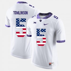For Men's White LaDainian Tomlinson College Jersey US Flag Fashion #5 Horned Frogs