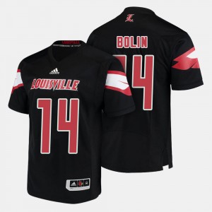 UofL Football Black #14 For Men Kyle Bolin College Jersey