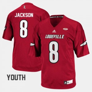 Lamar Jackson College Jersey Red Football #8 Cardinal Youth(Kids)
