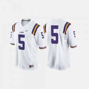 Football #5 White LSU College Jersey For Men's
