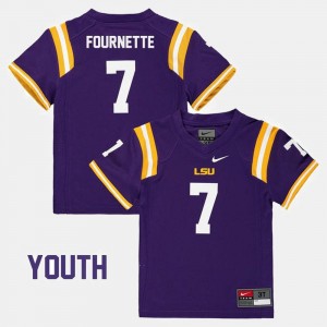 Football #7 LSU For Kids Purple Leonard Fournette College Jersey