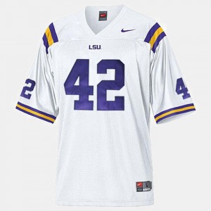 Michael Ford College Jersey LSU #42 Football Kids White