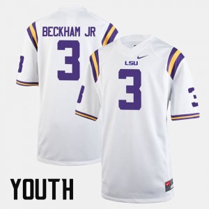 LSU Tigers #3 Youth Alumni Football Game White Odell Beckham Jr College Jersey