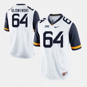 #64 Alumni Football Game Mark Glowinski College Jersey For Men's West Virginia University White