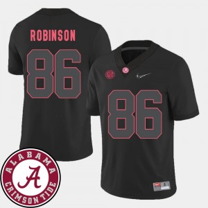#86 For Men A'Shawn Robinson College Jersey Football 2018 SEC Patch University of Alabama Black