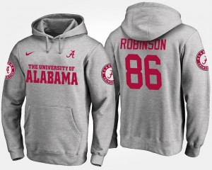 A'Shawn Robinson College Hoodie Gray #86 Roll Tide For Men's