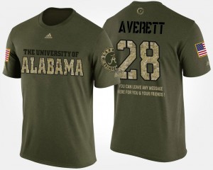 Military Short Sleeve With Message #28 Bama Men Camo Anthony Averett College T-Shirt