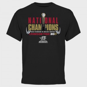 University of Alabama Bowl Game Black Football Playoff 2017 National Champions Trophy Men's College T-Shirt