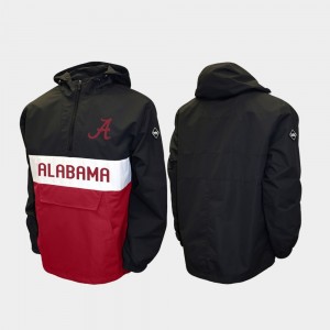 College Jacket Half-Zip Alabama Roll Tide Alpha Anorak Pullover For Men Black