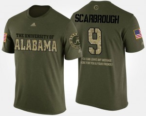 Roll Tide Camo Bo Scarbrough College T-Shirt #9 Short Sleeve With Message For Men's Military