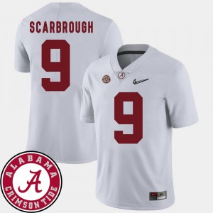 Bo Scarbrough College Jersey Bama 2018 SEC Patch #9 Football White Mens