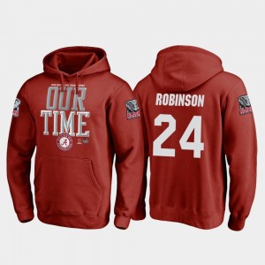 Crimson 2018 Orange Bowl Bound Brian Robinson Jr. College Hoodie Football Playoff Counter Mens #24 Roll Tide