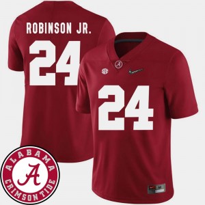 #24 Brian Robinson Jr. College Jersey For Men Crimson Alabama Football 2018 SEC Patch