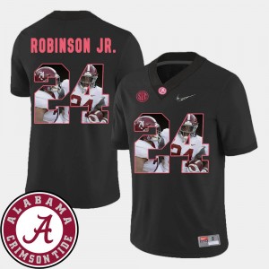 University of Alabama Football #24 For Men Brian Robinson Jr. College Jersey Black Pictorial Fashion