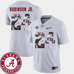 Football Men University of Alabama Brian Robinson Jr. College Jersey Pictorial Fashion #24 White