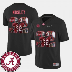 #32 Pictorial Fashion University of Alabama For Men Football Black C.J. Mosley College Jersey