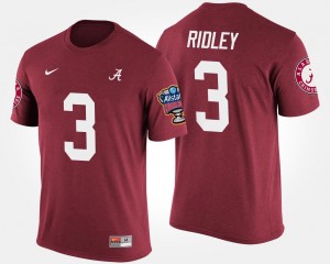 Crimson #3 Calvin Ridley College T-Shirt Men's Sugar Bowl Bowl Game Alabama Crimson Tide