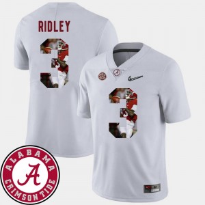 For Men Football Calvin Ridley College Jersey Bama #3 Pictorial Fashion White