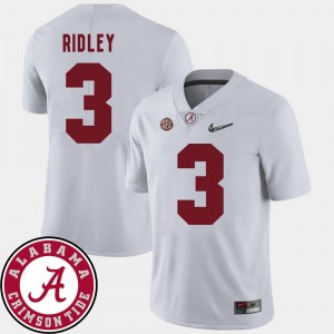 2018 SEC Patch Football Mens Calvin Ridley College Jersey White Alabama Roll Tide #3