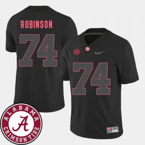 For Men #74 Cam Robinson College Jersey Black 2018 SEC Patch University of Alabama Football
