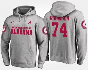 Cam Robinson College Hoodie Men #74 Gray University of Alabama