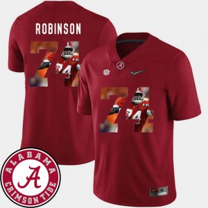 Cam Robinson College Jersey Crimson #74 Alabama Football Mens Pictorial Fashion