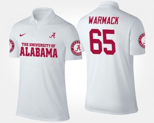 #65 White University of Alabama Chance Warmack College Polo For Men