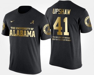 Alabama Short Sleeve With Message Courtney Upshaw College T-Shirt Gold Limited Black #41 Mens