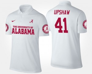 Courtney Upshaw College Polo #41 Mens Roll Tide White