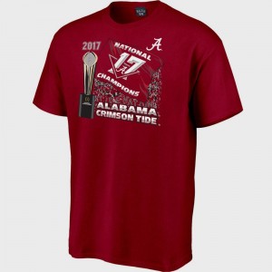 Bowl Game Crimson College T-Shirt Men Bama Football Playoff 2017 National Champions Flag