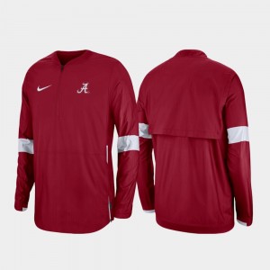 2019 Coaches Sideline Alabama Crimson Tide Crimson Quarter-Zip College Jacket For Men's