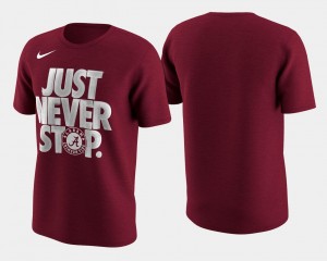 March Madness Selection Sunday Crimson Alabama Roll Tide College T-Shirt Basketball Tournament Just Never Stop Mens