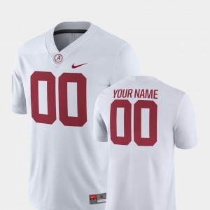 2018 Game Bama #00 College Customized Jersey Men's Football White