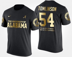 #54 Gold Limited Dalvin Tomlinson College T-Shirt For Men's Short Sleeve With Message Alabama Crimson Tide Black