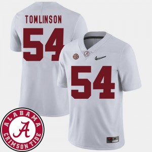 For Men's 2018 SEC Patch Bama #54 Football Dalvin Tomlinson College Jersey White