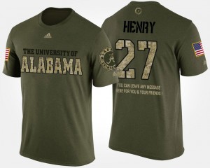 Military Bama #27 Men Short Sleeve With Message Derrick Henry College T-Shirt Camo